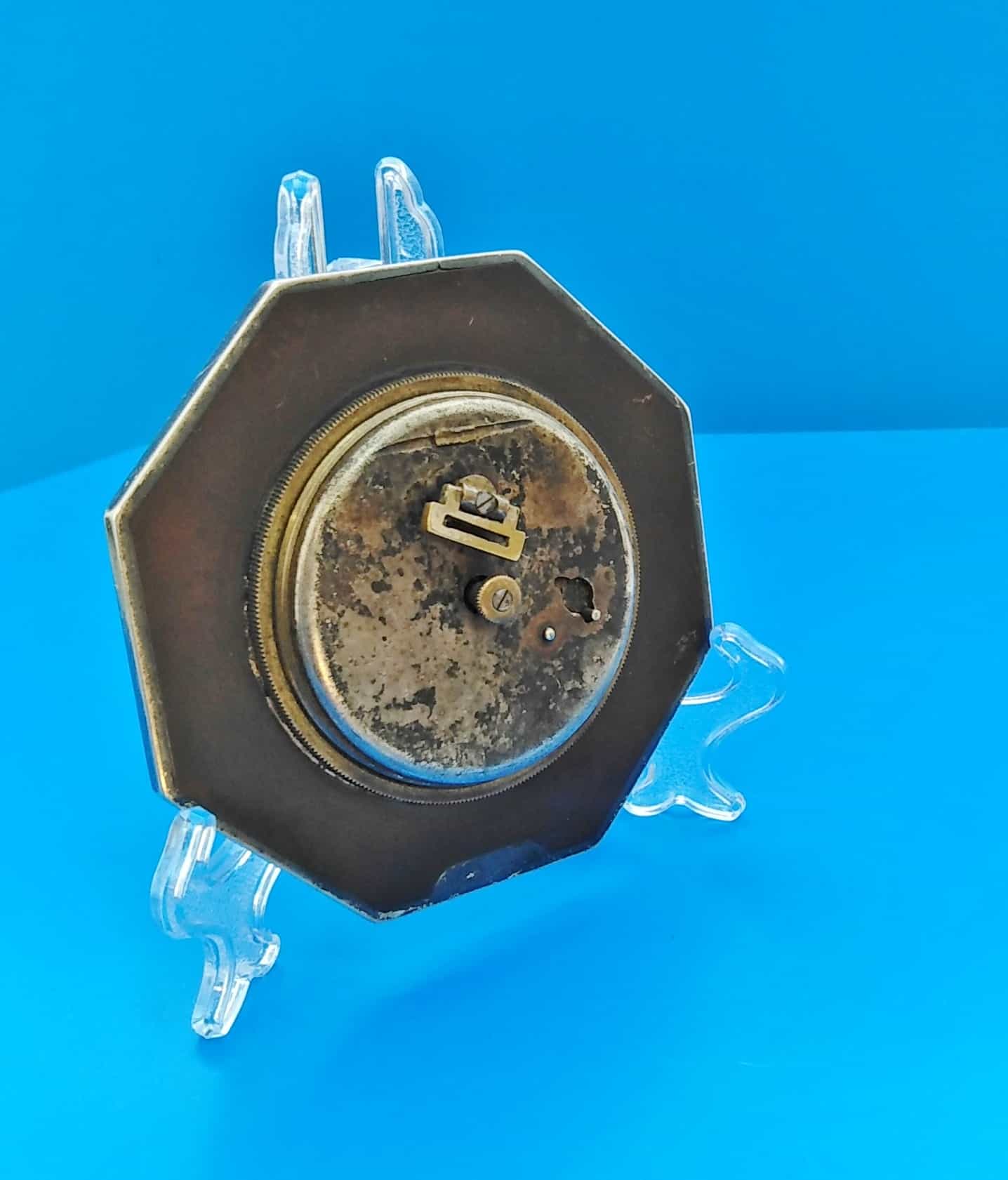 Art Deco Britannia Silver Octagonal 8-Day Desk Clock (3.5") – London 1929 by British Metallising Co Ltd